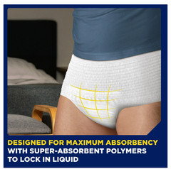 Men’s Maximum Incontinence Underwear S/M 80 Ct 25-34in Waist