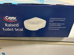Carex raised toilet seat adds 5 1/2 inches of height 300 lbs
