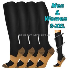3/6 Pare Medias De Compresion Pantorrilla Ancha Mujeres Hombres (S/M, L/XL, XXL)