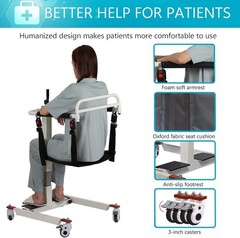 275 lbs Patient Lift Transfer Chair Portable Patient Lift Wheelchair for Elderly