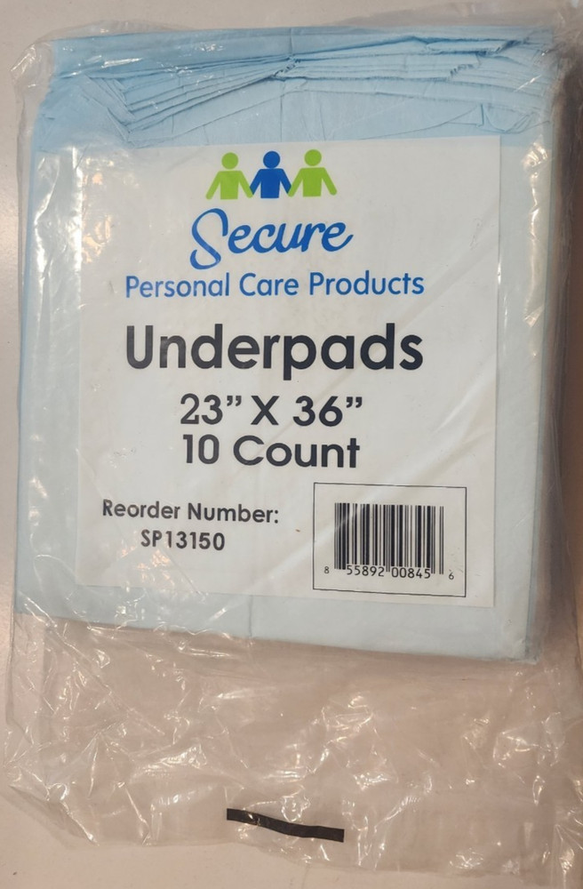 Secure – Personal Care Products – SP13150 – 23″ x 36″ – Underpads – 10 Count