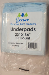 Secure – Personal Care Products – SP13150 – 23″ x 36″ – Underpads – 10 Count