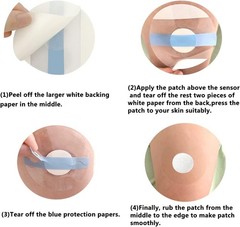 Sensor Covers for Libre 3, Waterproof-50 Pack Adhesive Patches,Transparent CGM O