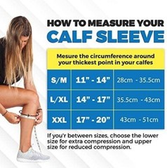 PowerLix Compression Calf Sleeve – Unisex – 1 Pair – BLACK – Large/Extra Large