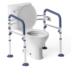 Toilet Safety Frame for Seniors, Adjustable Toilet Safety Rail Height& Width