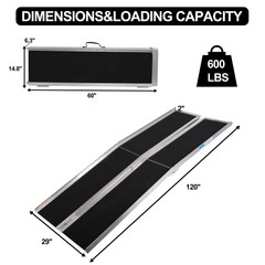 VILOBOS 10ft Aluminum Wheelchair Access Ramp Non-Skid Portable Threshold Scooter
