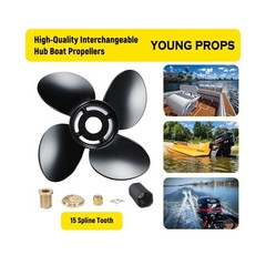 YOUNG PROPS 13 1/2 x 15 (Hub Kits Included) Upgrade Aluminum Boat Propeller f…