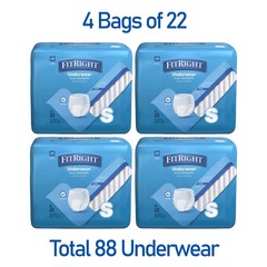 Medline FitRight Incontinence Underwear, Ultra Absorbency, Small, Unisex, 88 Ct