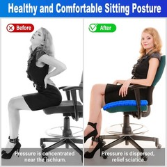 Gel Seat Cushion 20 Inch Jumbo Thick Blue Pressure Relief Ergonomic Back