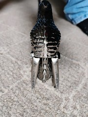 Dragon Head Walking Cane Decorative Handle, Black Silver, Metal