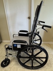Medline Excel Reclining Wheelchair / Black Vinyl / Used / Great Condition