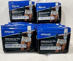 Attends Adult Incontinence Underwear Men L36”–52”Ultimate Absorbency 144Ct Lot 8