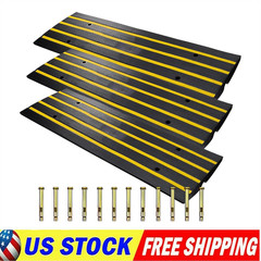 1/2/3 Pack Rubber Curb Driveway Ramps Heavy Duty Threshold Ramp for Vehicles Car