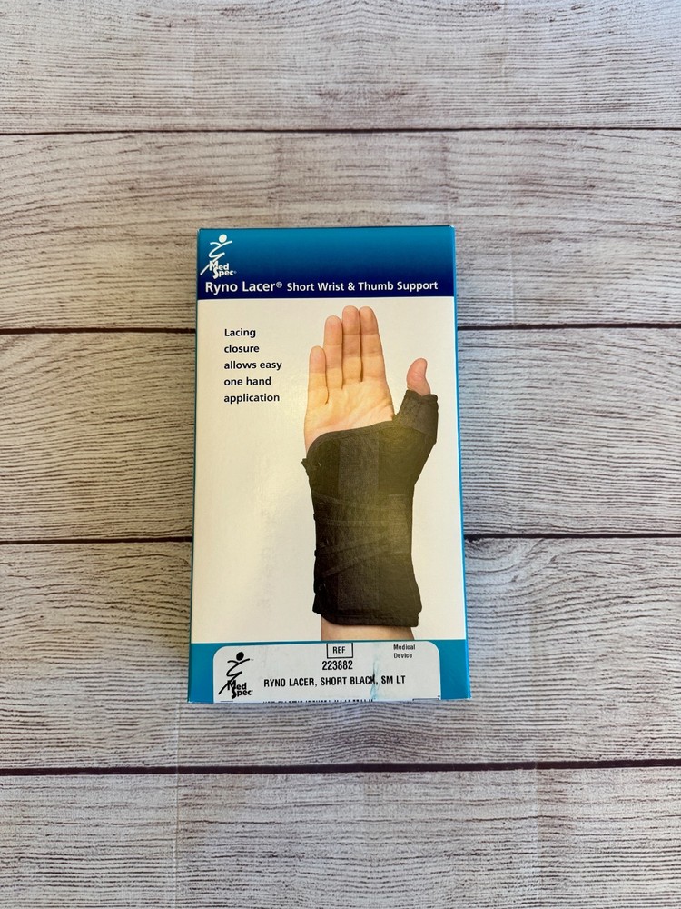 Med Spec Ryno Lacer Short Wrist & Thumb Support With Lacing Closure/Black