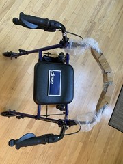 Drive 4-Wheel Rollator Walker, Padded Seat & Removable Backrest, Blue 300 lb