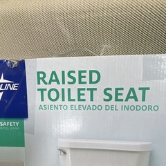 Medline Elevated Toilet Seat White Polyethylene Universal Fit MDS80318RW