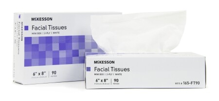 McKesson Facial Tissue, White, 6“ X 8“, Case of 6480, SUPER SIZE VALUE