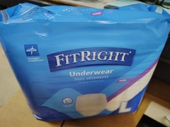 3 samples of FitRight Incontinence Underwear super with leak stop guards size L