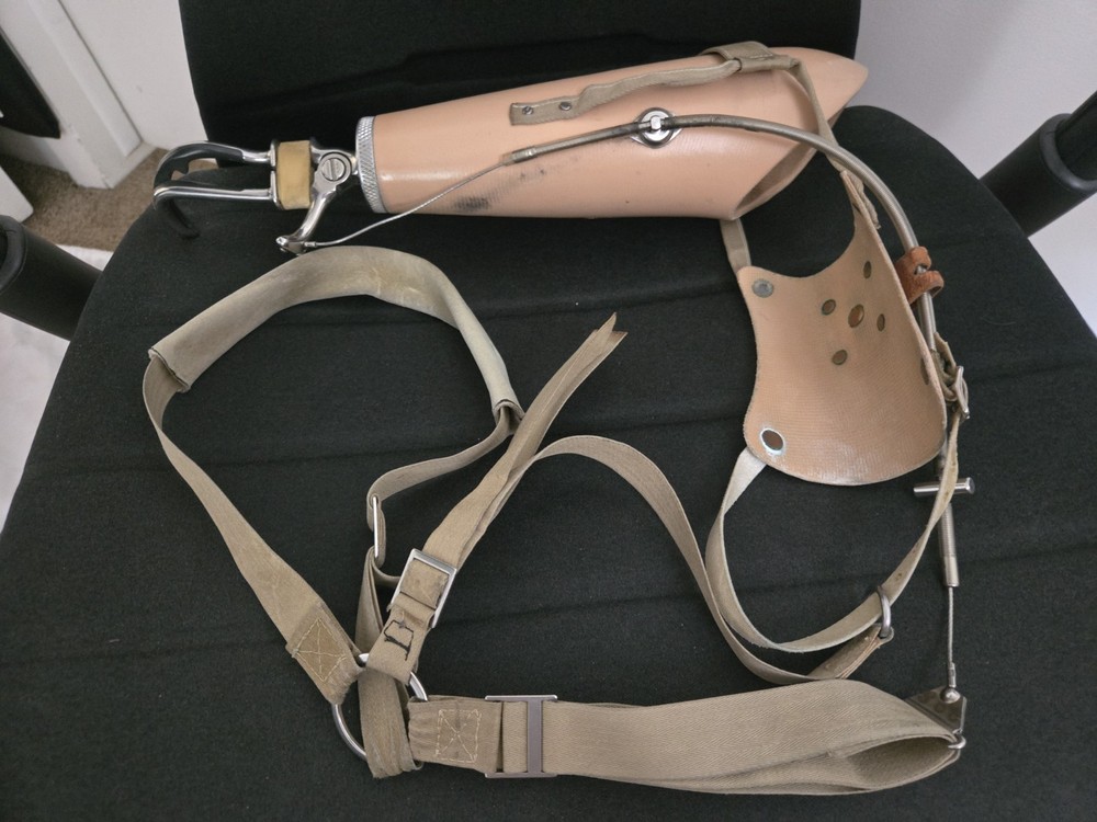 Right Below Elbow, Body-Powered Prosthetic Arm, Hosmer Model 5, Figure-8 Harness