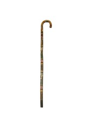Hand Carved Wooden Cane Walking Stick Mexican Aztec Hand Painted Made in Mexico