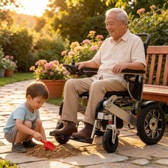 Power Wheelchair Foldable Intelligent Electric Wheelchair All Terrain For Adult