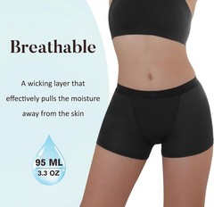 Super Absorbent Women’s Boy Shorts, Breathable Leakproof Underwear, 3 Pack