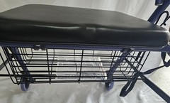 Bariatric Aluminum Rollator Purple Padded Seat Basket and Footrest