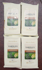 4 Yardley of London 18 Large Disposable Washcloths/Wipes Aloe Chamomile