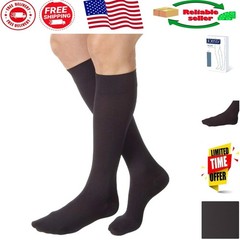 Black Knee High Compression Socks 15-20 mmHg – Comfortable Unisex Design, Medium