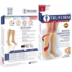Truform 30-40 mmHg Compression Stockings for Men and Large (1 Pair), Beige