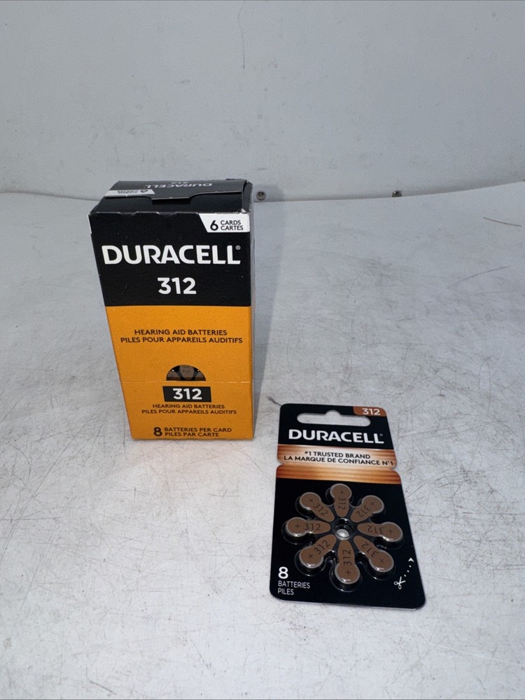 (48) Duracell Activair Hearing Aid Batteries: Size 312 Exp 10/2029