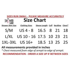 Shower Shirt – Water-resistant Garment, Black, Size L-XL