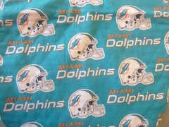 Dolphins Adult Bib/Clothing Protector double thick with Quilted Diamond Backing