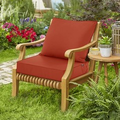 Comcaver Outdoor Chair Cushions, Waterproof Fade 1P / 22″x22″ + 22″x20″, Rust