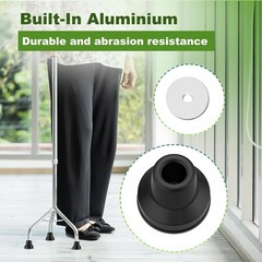 Quad Cane Tips Set of 8 Heavy Duty 5/8in Replacement Rubber Feet Black Durable
