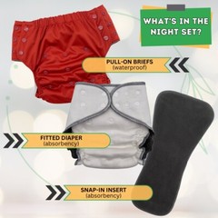 ECOABLE Big Kids‘ Nighttime Cloth Diaper Set for Incontinence, 6-16 Years