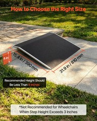VEVOR Shed Ramp for Doorways 32″ x 15″ Platform Aluminum Ramp 400lbs Load