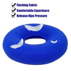 2 Pack Donut Pillow, Inflatable 15x15x2 inches, Dark Blue & Light