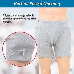 Men’s Adjustable Incontinence Shorts Underwear Holds up to 2000ml Urine Bag 3XL