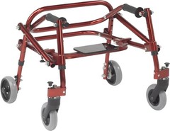 Nimbo 2G Lightweight Posterior Walker with Seat, Castle Red, Small
