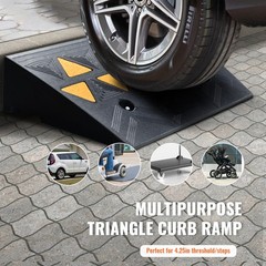 4.25″Heavy Duty Rubber Driveway Ramp 11.8″W×19.7″L 15 Ton Load