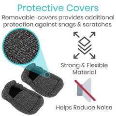 Vive Walker Ski Glide Covers 4 PCS – Accessories 4 Count (Pack of 1), Grey