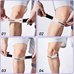 1Pc Adjustable Silicone Patella Knee Strap Pain Relief Support Brace Sports