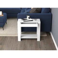 & Co. Co. White Drawer Accent End Table 81057.Z.01