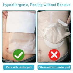 KONWEDA 25 Pcs Waterproof Ostomy Bag Shower Cover 25 Piece Set, Transparent