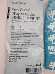 2 Pair McKesson Bariatric Slipper Socks Skid-Resistant Teal One Size Fits Most