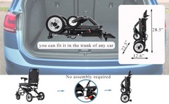 30lb Electric Wheelchair Folding Lightweight Portable Travel Mobility Powerchair