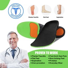 Orthotic Insoles High Arch Support Inserts Plantar Fasciitis Flat Feet Foot Pad