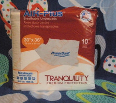 Tranquility AIR-Plus Breathable Disposable Underpads / Just 5 pads / Free Ship