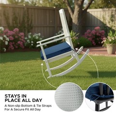 Outdoor Chair Cushions, Water-Resistant 18.5″ x 16″ 6 Pack, Navy Blue